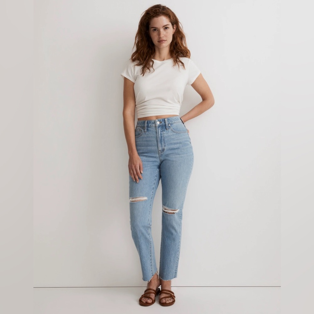 Madewell The Curvy Perfect Vintage Jean Women's Denim Jeans in Light Blue